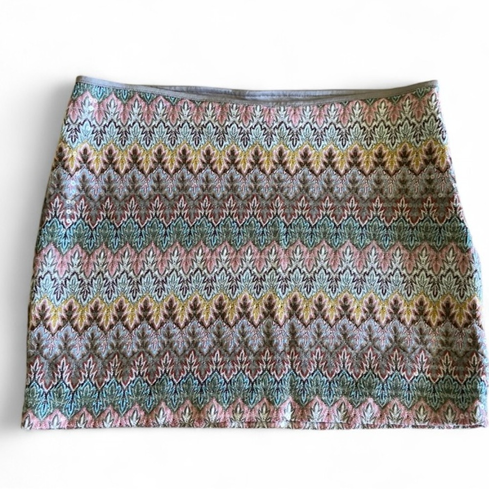 Express Sequin Textured Multicolor Lined Boho Min… - image 2